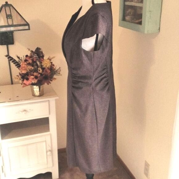 Dressbarn Ruched Tweed Dress - Picture 4 of 12